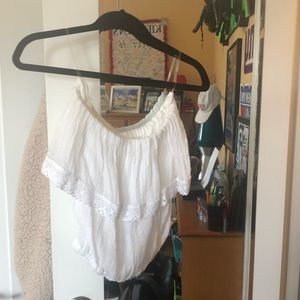 Flowy white lacy boho top